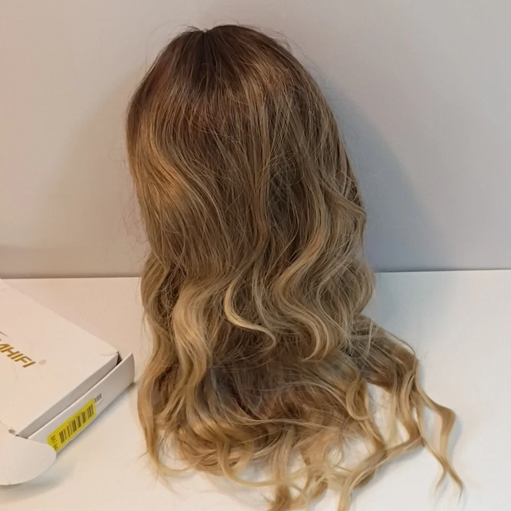 Long Ombre‎ Blonde Wigs for Women 26 inch Long Wavy Middle Part Wig Ombre Blonde